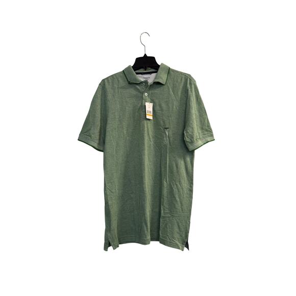 Haggar Men's Green Spread Collar Short Sleeve Button Up Polo Shirt Size S - Picture 3 of 7